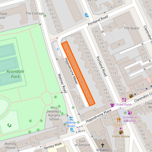 Hippodrome Mews, Lancaster West Estate, Royal Borough of Kensington and Chelsea, GB-KEC, London, Greater London, England, GB-ENG, W11 4NN, United Kingdom